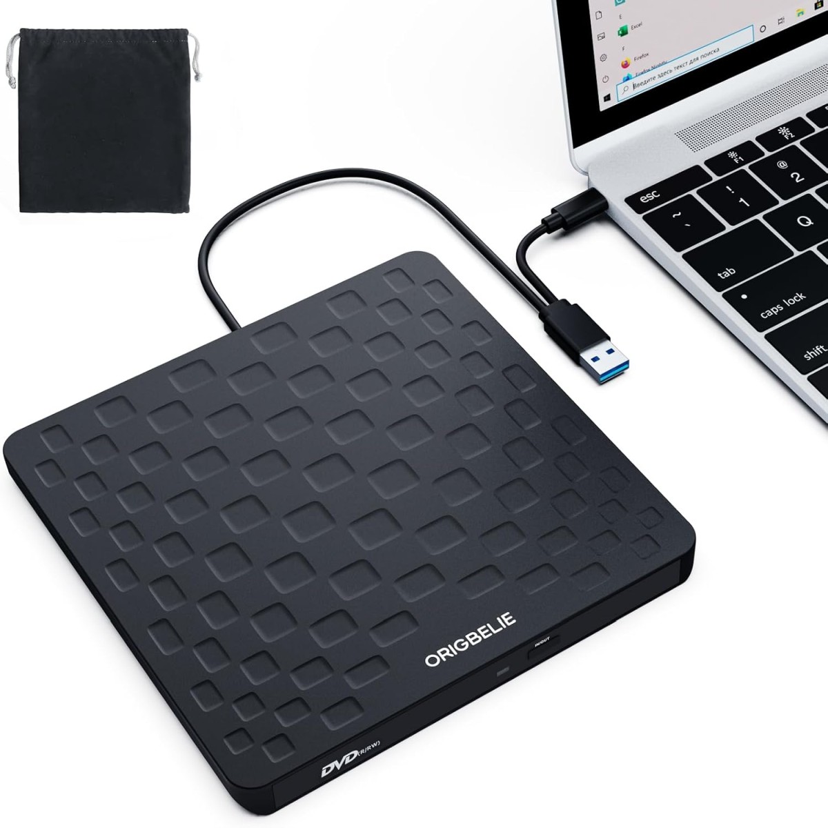 ORIGBELIE Ultra Slim CD/DVD Drive